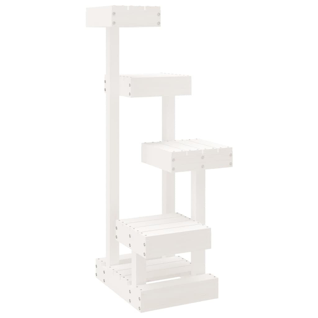 vidaXL Cat Tree White 45.5x49x103 cm Solid Wood Pine