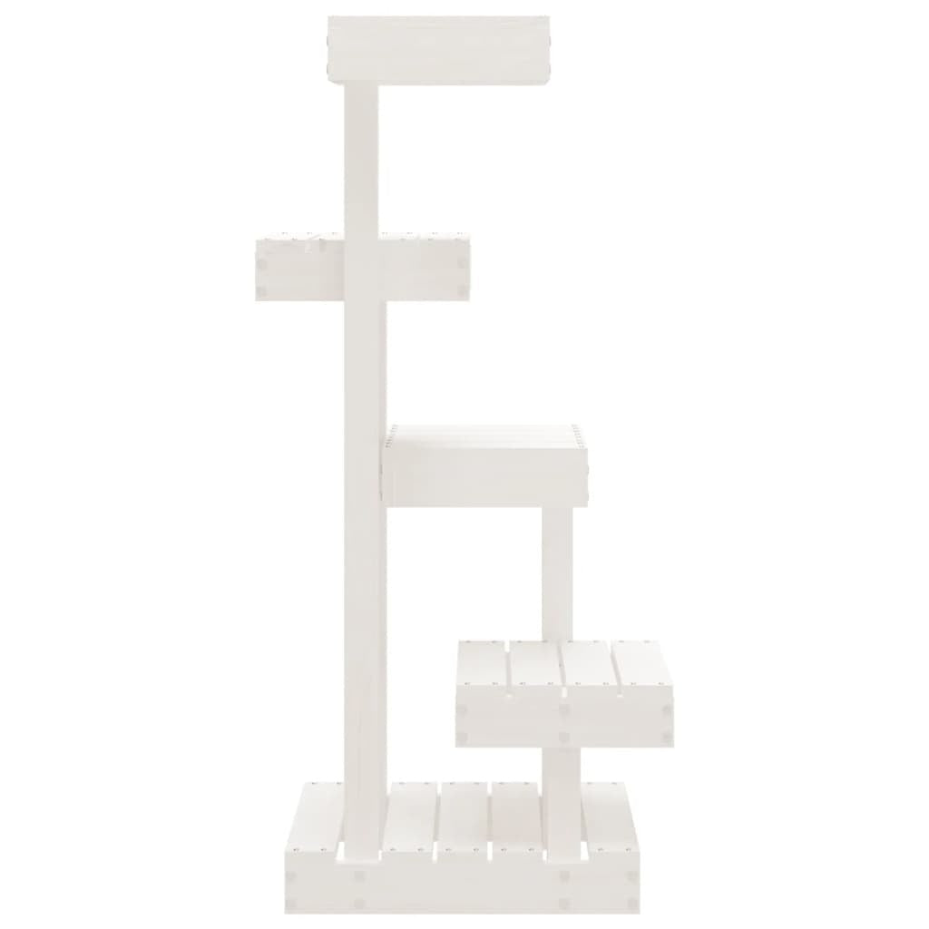 vidaXL Cat Tree White 45.5x49x103 cm Solid Wood Pine